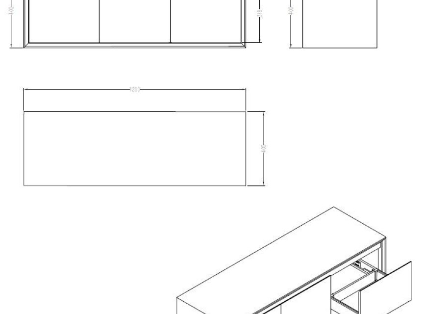 Horizon kast Just-Solid 120x40x40cm