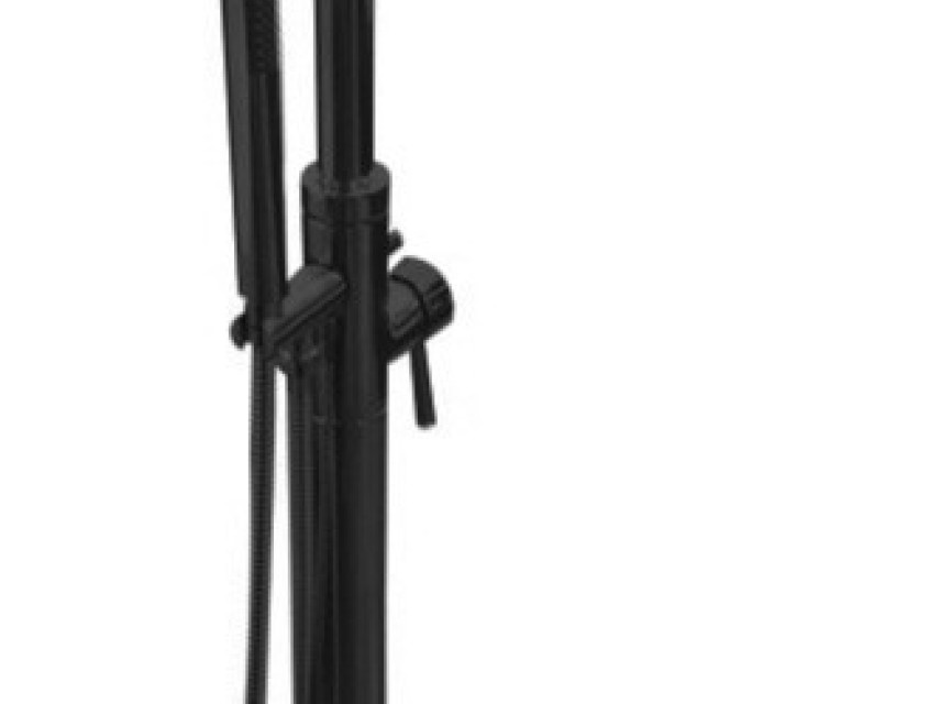 Strala vrijstaande badkraan H=120 cm messing Nero mat-zwart