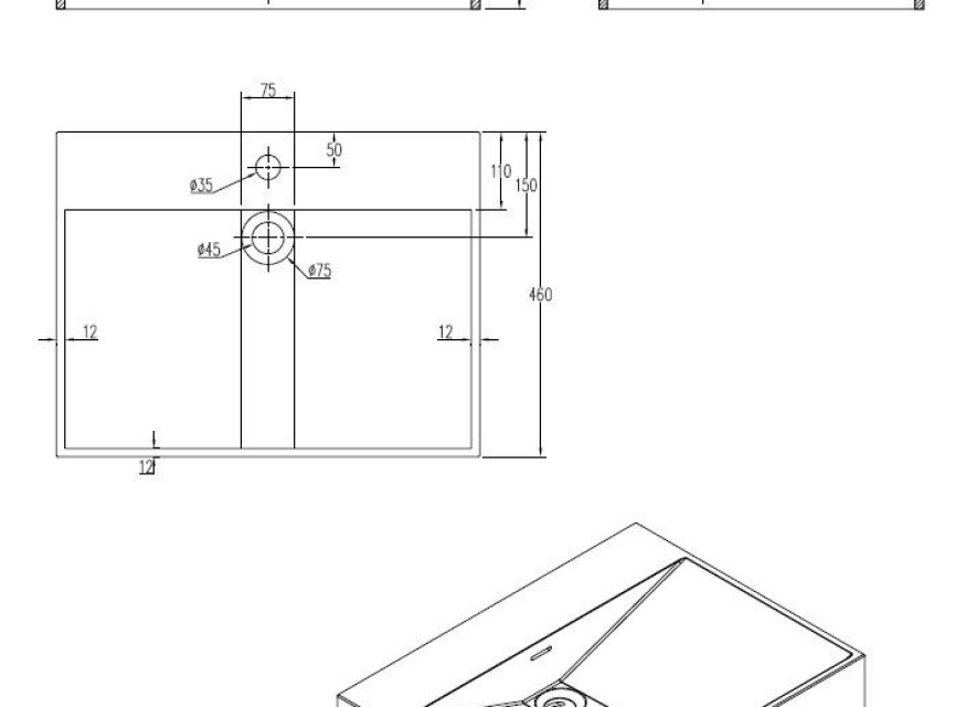 Oasis wastafel Just-Solid 60x45x14,5cm