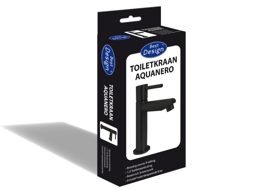 Aquanero toiletkraan Nero mat-zwart