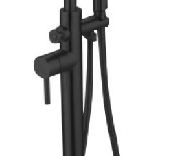 Stylo-Nero vrijstaande badkraan H=98 cm RVS Nero mat-zwart
