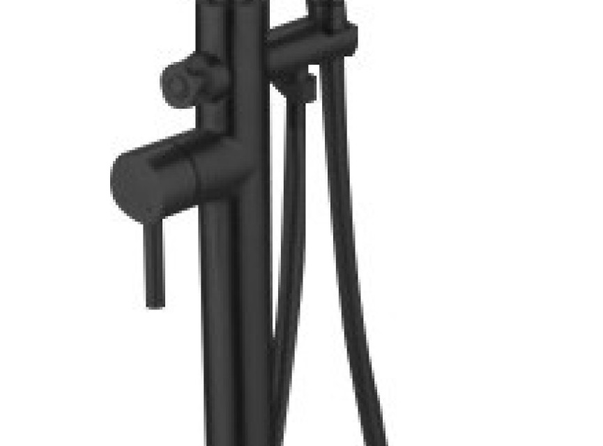 Stylo-Nero vrijstaande badkraan H=98 cm RVS Nero mat-zwart