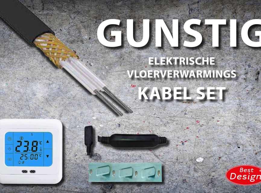 Gunstig vloerverwarmings kabel set 31 mtr 620 Watt