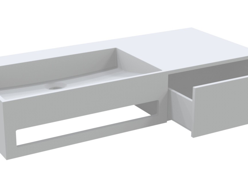 Spring wastafel + lade Just-Solid 90x40x17cm