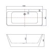 Silmo semi vrijstaand wandmodel bad 180x80x60cm