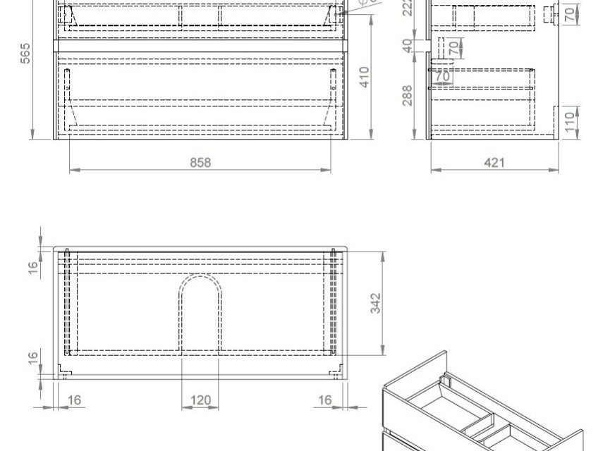 Quick-Greeploos meubel onderkast + wastafel 100 cm glans-wit