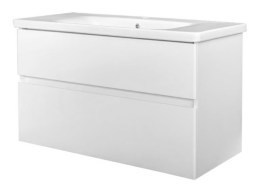 Quick-Greeploos meubel onderkast + wastafel 100 cm glans-wit