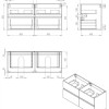 Bora-Wit-Greeploos meubel onderkast 4 laden zonder wastafel 120 cm glans-wit