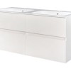 Bora-Wit-Greeploos meubel onderkast 4 laden zonder wastafel 120 cm glans-wit