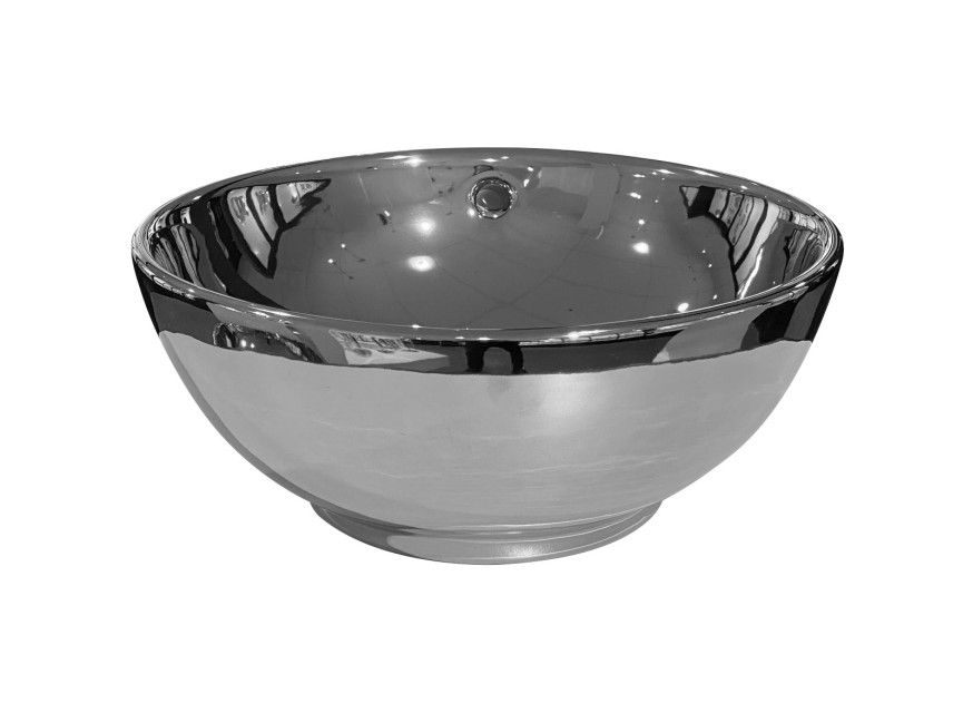 Ancona opbouw-waskom glans-zilver Ø=38cm H=16cm