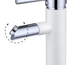 Bicolor-White wastafelmengkraan wit/chroom