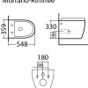 Morrano-Rimfree wandcloset incl.zitting mat-zwart