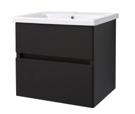 Quick-Black-Greeploos meubel onderkast + wastafel 65 cm mat-zwart
