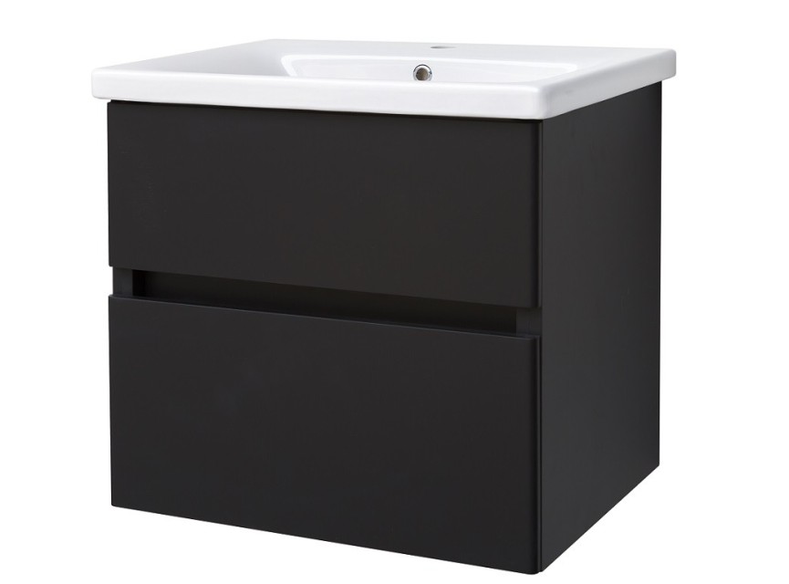 Quick-Black-Greeploos meubel onderkast + wastafel 65 cm mat-zwart