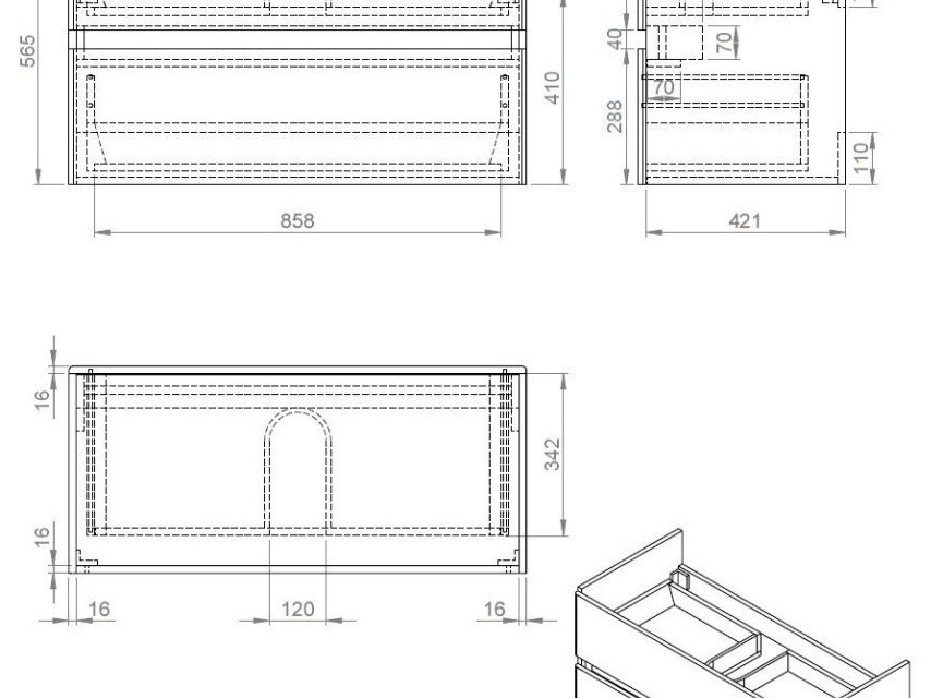 Quick-Black-Greeploos meubel onderkast + wastafel 100 cm mat-zwart