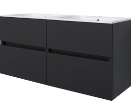Bora-Black-Greeploos meubel onderkast 4 laden zonder wastafel 120 cm mat-zwart
