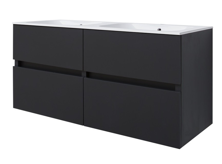 Bora-Black-Greeploos meubel onderkast 4 laden zonder wastafel 120 cm mat-zwart