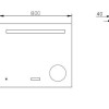 Spiegel Linet incl.klok en vergroting B=80 x H=70cm