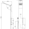 Bridel RVS douchepaneel 1650x220 mm