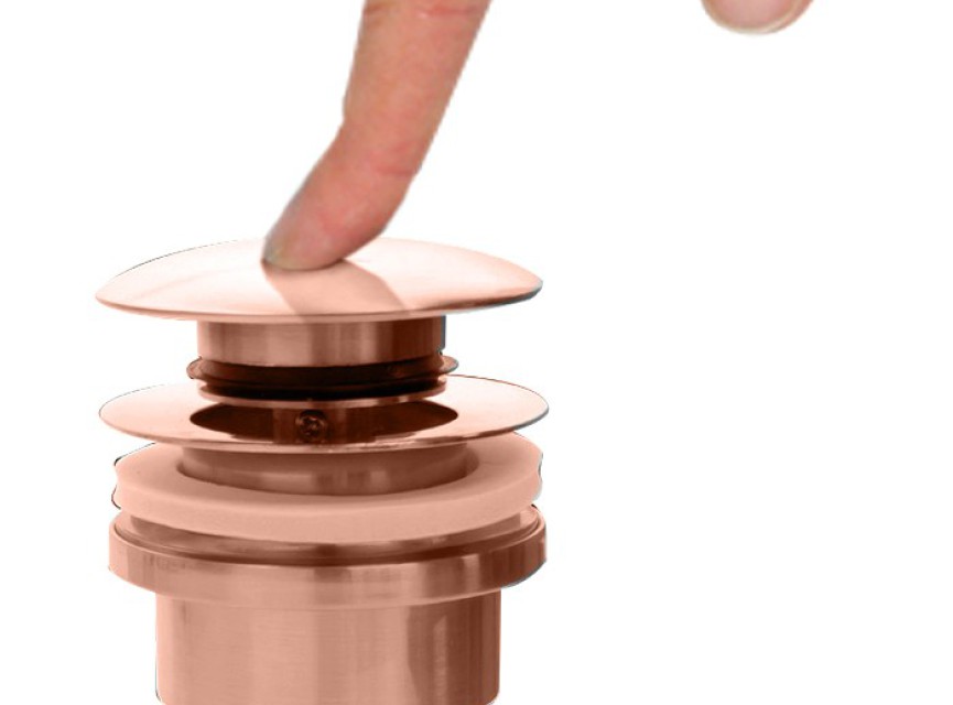 Lyon clic-waste z/overloop 5/4 rosé-mat-goud