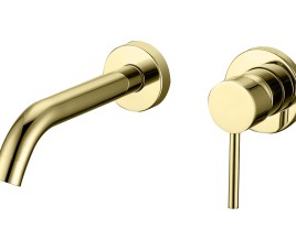 Nancy inbouw-wandmengkraan uitl=20cm mat-goud