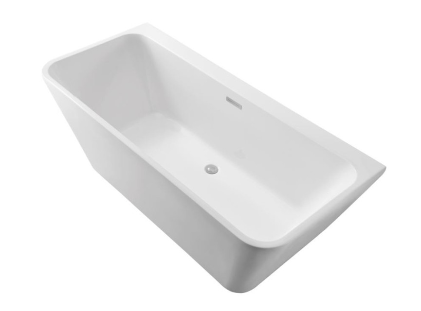 Silmo Mat-Wit semi vrijstaand wandmodel bad 180x80x60cm