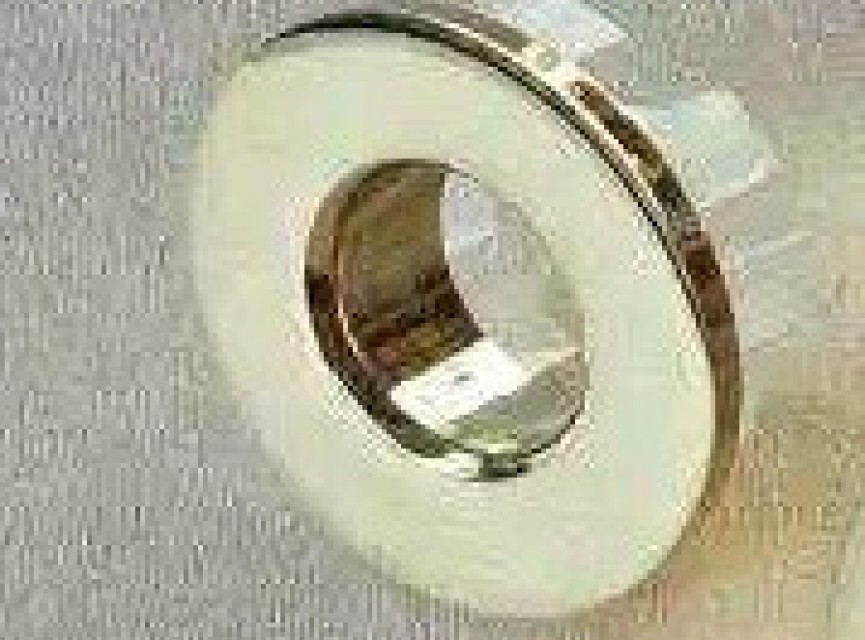 messing-Goud inzet/overloop ring (open) tbv.wastafel/kom