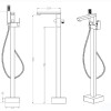 Nero Monza Vrijstaande Badkraan H=93 cm Mat-Zwart