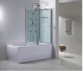 Vanity rechts bad/douche 170x85 h 218 veiligheidsglas 5 mm