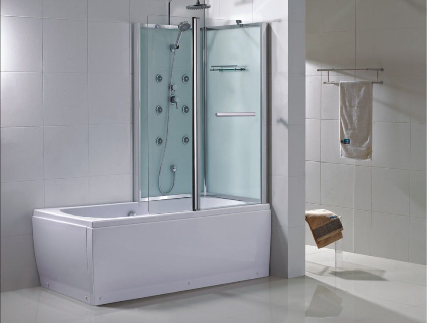 Vanity rechts bad/douche 170x85 h 218 veiligheidsglas 5 mm
