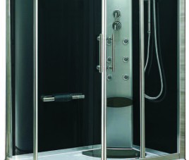 Premium bad/douche 135x90 h 215 cm veiligheidsglase 5 mm