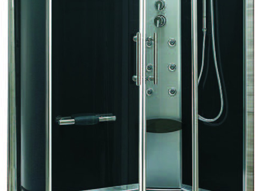 Premium bad/douche 135x90 h 215 cm veiligheidsglase 5 mm
