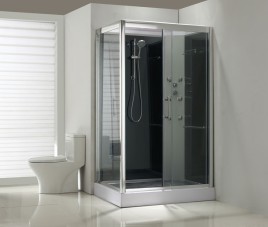 Sunshine rechts complete douchecabine 120x90x218 alu  5mm glas
