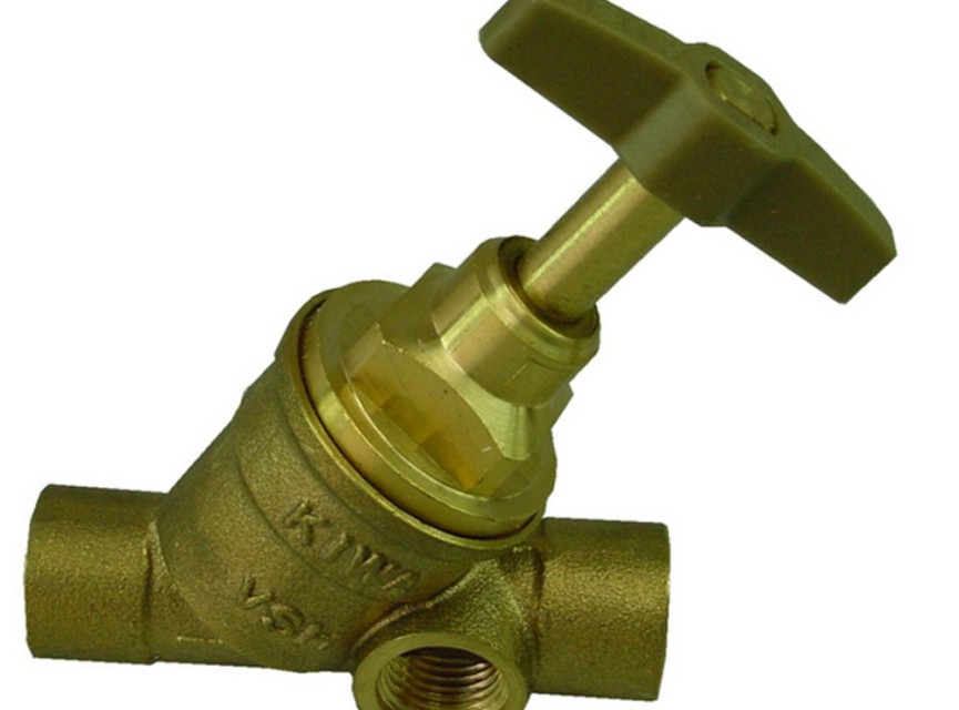 Kiwa stopkraan 15mm capxcap met aftapgelegenheid