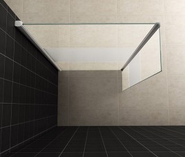 zijwand + hoekprofiel 400x2000 10mm NANO gedeeltelijk matglas