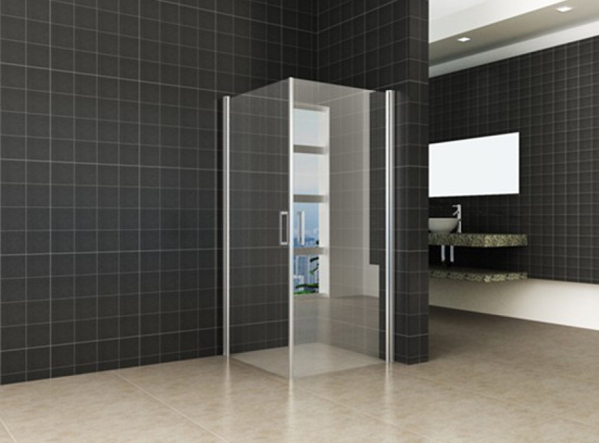 dubbele swingdeur UNI 1000x1000x2000 chr.8mm NANO