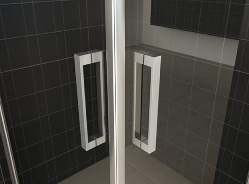 dubbele swingdeur UNI 900x900x2000 chr.8mm NANO