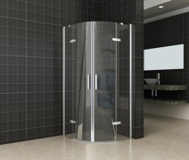 1/4 ronde cabine 2 dr.deuren 900x900x2000 chr.8mm NANO