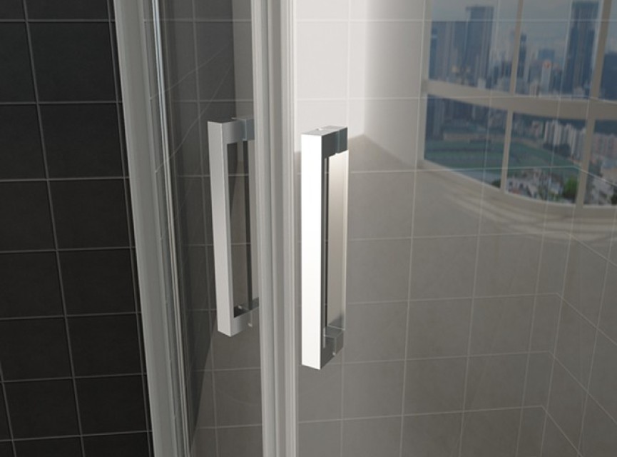 1/4 ronde cabine 2 dr.deuren 900x900x2000 chr.8mm NANO