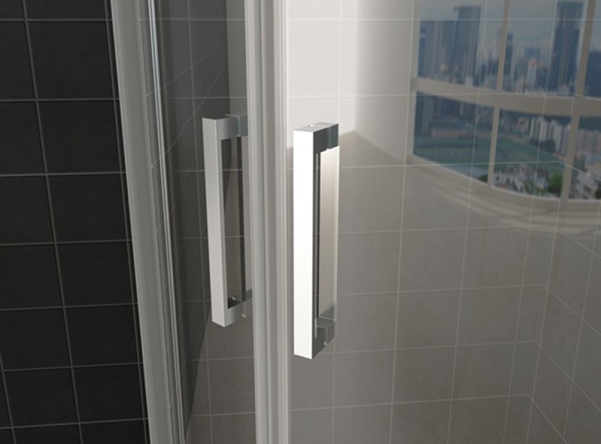 1/4 ronde cabine 2 dr.deuren 1000x1000x2000 chr.8mm NANO