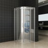 1/4 r. cabine 2 schuifdeuren 900x900x2000 chr.8mm NANO