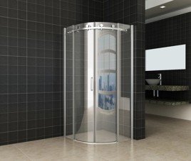 1/4 r. cabine 2 schuifdeuren 900x900x2000 chr.8mm NANO
