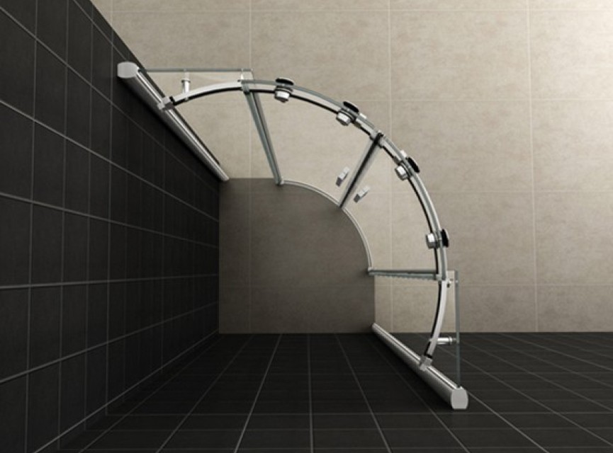1/4 r. cabine 2 schuifdeuren 900x900x2000 chr.8mm NANO