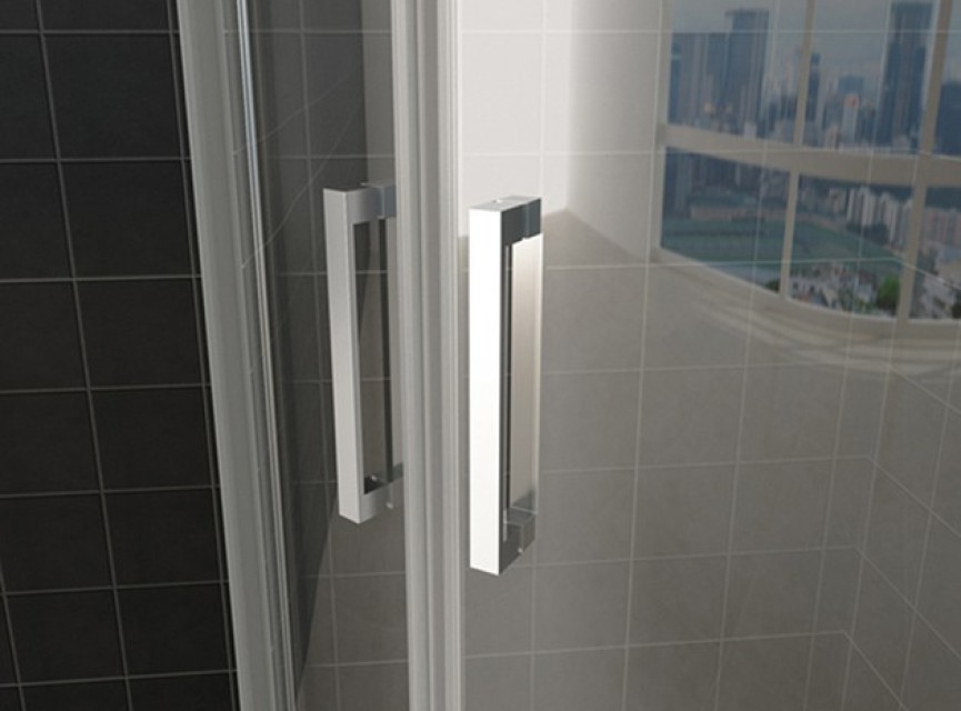 1/4 r. cabine 2 schuifdeuren 900x900x2000 chr.8mm NANO
