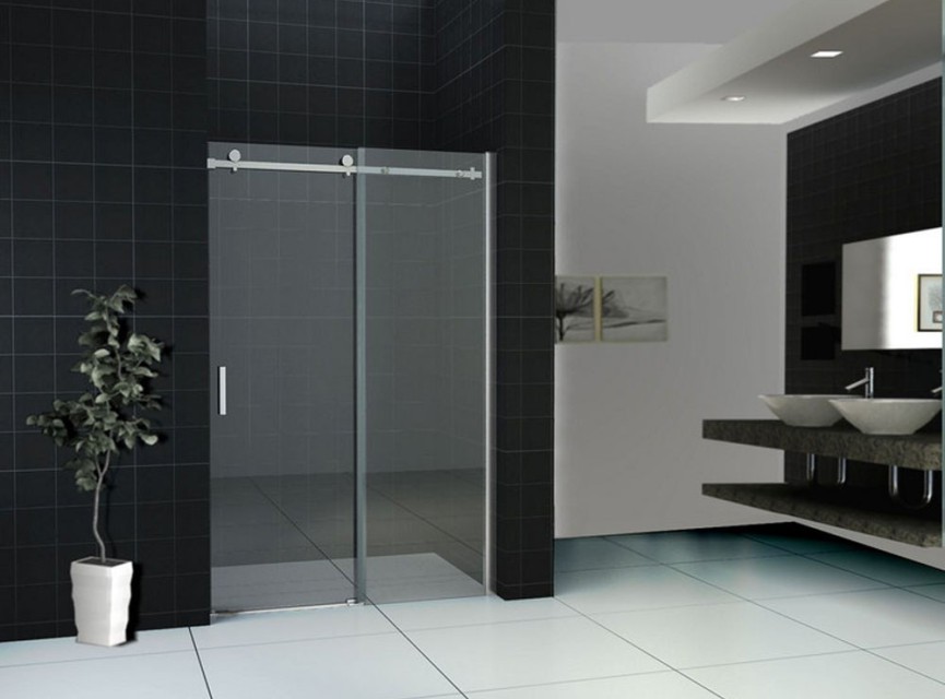 schuifbare nisdeur 2-d. 1200x2000 chr.8mm NANO