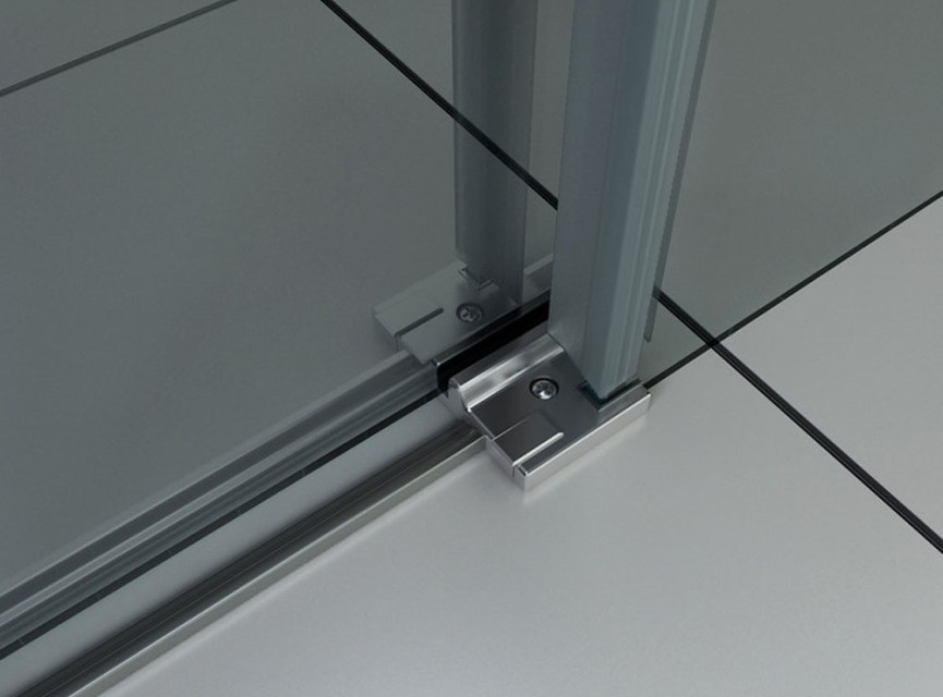 schuifbare nisdeur 2-d. 1200x2000 chr.8mm NANO