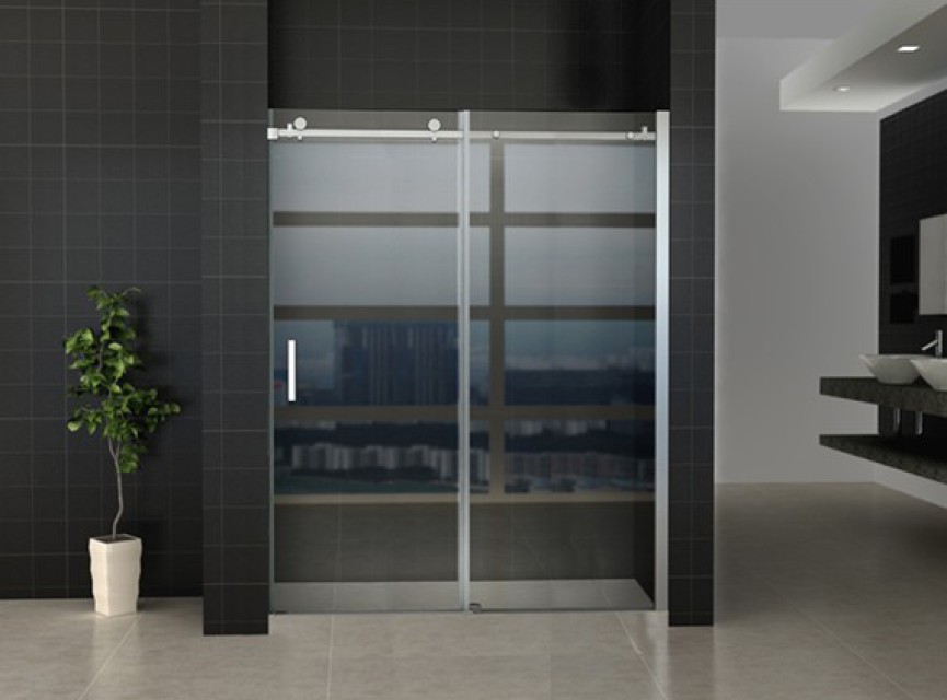 schuifbare nisdeur 2-d. 1100x2000 chr.8mm NANO