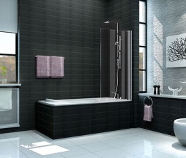 draaibare badwand 800x1500 6mm NANO chroom