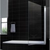 draaibare badwand 800x1500 6mm NANO chroom