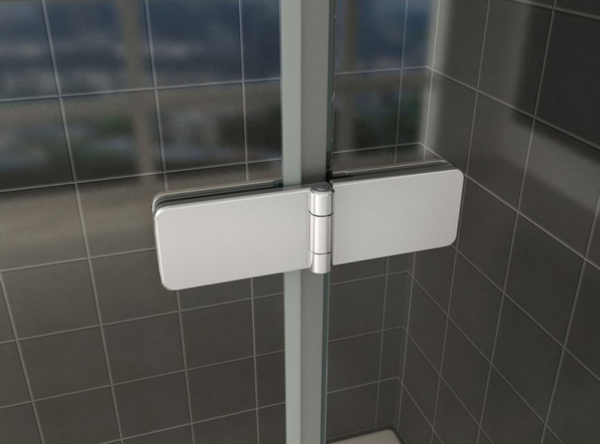 badwand 2-delig inklapbaar 1000x1400 6mm NANO chroom